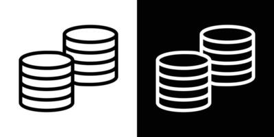 Coins stack icons vectors set in stroke line style.. EPS10