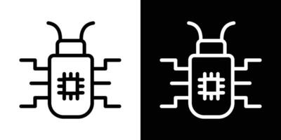 Computer bug icons vectors set in stroke line style.. EPS10