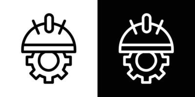 Construction worker icons vectors set in stroke line style.. EPS10