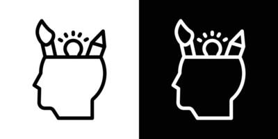 Creativity icons vectors set in stroke line style.. EPS10