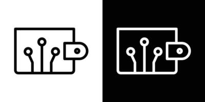Digital wallet icons vectors set in stroke line style.. EPS10