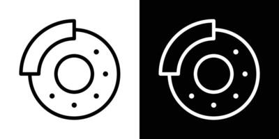 Disk brake icons vectors set in stroke line style.. EPS10