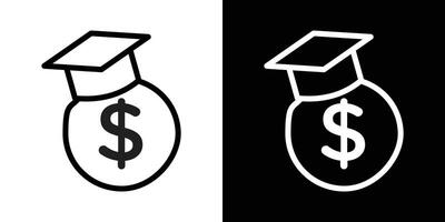 Education cost icons vectors set in stroke line style.. EPS10