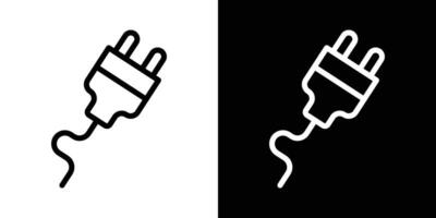 Electrical plug icons vectors set in stroke line style.. EPS10