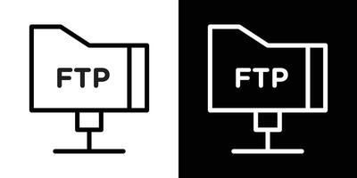 FTP icons vectors set in stroke line style.. EPS10