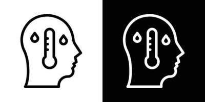 Fever icons vectors set in stroke line style.. EPS10