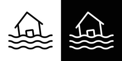 Flood icons vectors set in stroke line style.. EPS10