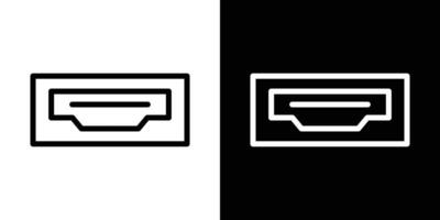 HDMI icons vectors set in stroke line style.. EPS10