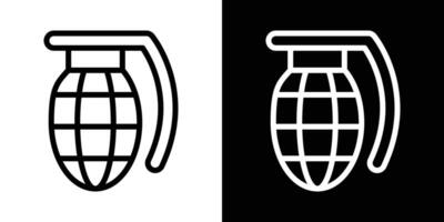 Hand grenade icons vectors set in stroke line style.. EPS10