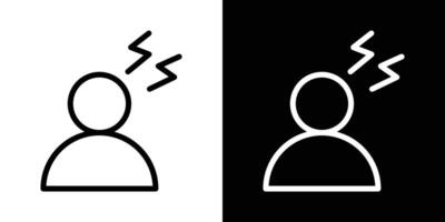 Headache icons vectors set in stroke line style.. EPS10