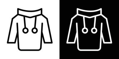Hoodie jacket icons vectors set in stroke line style.. EPS10