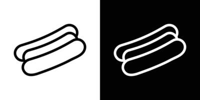 Hot dog icons vectors set in stroke line style.. EPS10