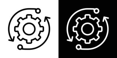 Implementation icons in black and white colors vector
