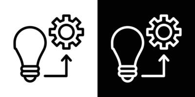 Implementation icons set in black and white colors vector