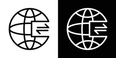 Import and export icons vectors set in stroke line style.. EPS10
