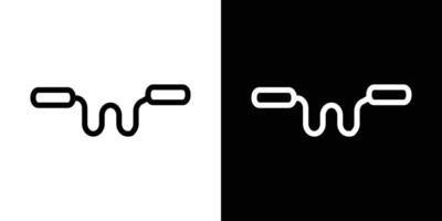 Jump rope icons vectors set in stroke line style.. EPS10