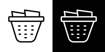 Laundry basket icons vectors set in stroke line style.. EPS10