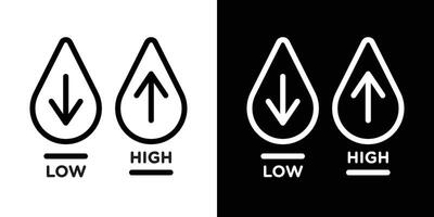 Low and high cholesterol icons vectors set in stroke line style.. EPS10