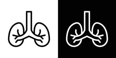 Lung icons vectors set in stroke line style.. EPS10