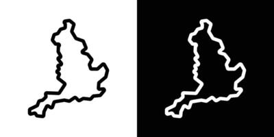 Map of england icons vectors set in stroke line style.. EPS10