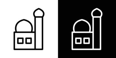 Mosque icons vectors set in stroke line style.. EPS10