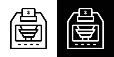 Money counting machine icons vectors set in stroke line style.. EPS10