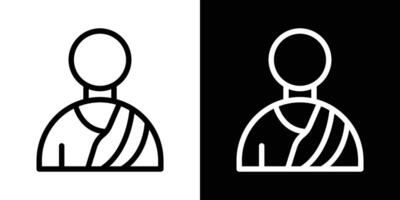 Monk icons vectors set in stroke line style.. EPS10