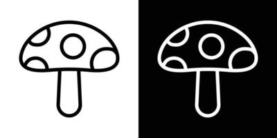 Mushrooms icons vectors set in stroke line style.. EPS10