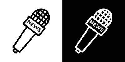 News microphone icons vectors set in stroke line style.. EPS10