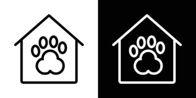 Pet shelter icons vectors set in stroke line style.. EPS10