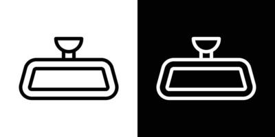 Rear mirror icons vectors set in stroke line style.. EPS10