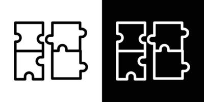 Puzzle icons vectors set in stroke line style.. EPS10