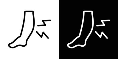 Shin pain icons vectors set in stroke line style.. EPS10