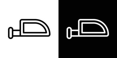 Side mirror icons vectors set in stroke line style.. EPS10