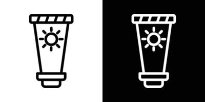 Sun cream icons vectors set in stroke line style.. EPS10