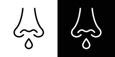 Stuffy nose icons vectors set in stroke line style.. EPS10
