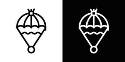 Parachute icons vectors set in stroke line style.. EPS10