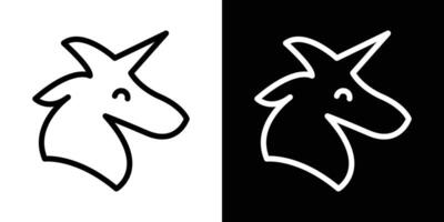 Unicorn icons vectors set in stroke line style.. EPS10