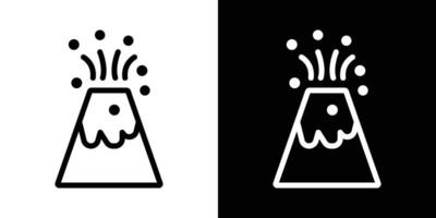 Volcano eruption icons vectors set in stroke line style.. EPS10