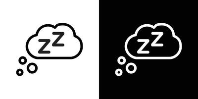 Zzz icons vectors set in stroke line style.. EPS10