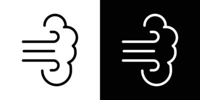 Wind clouds icons vectors set in stroke line style.. EPS10