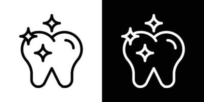 clean tooth icons vectors set in stroke line style.. EPS10