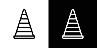 Road cone icons vectors set in stroke line style.. EPS10
