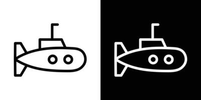 Submarine icons vectors set in stroke line style.. EPS10