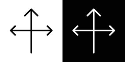 Three directions icons vectors set in stroke line style.. EPS10