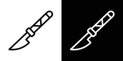 Scalpel icons set in black and white colors vector