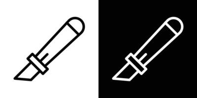Utility knife icons vectors set in stroke line style.. EPS10