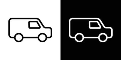 Van icons vectors set in stroke line style.. EPS10