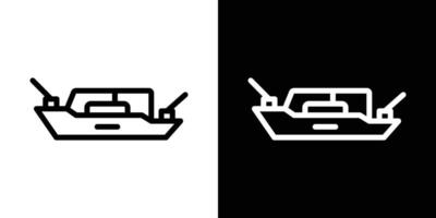 Warship icons vectors set in stroke line style.. EPS10