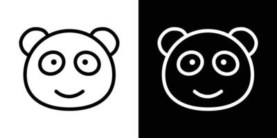 Panda icons vectors set in stroke line style.. EPS10